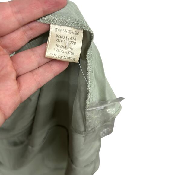 Effortless Chic Sage Maxi Dress r//c‎ Tie Front Minimalist Capsule Size S - Picture 8 of 9